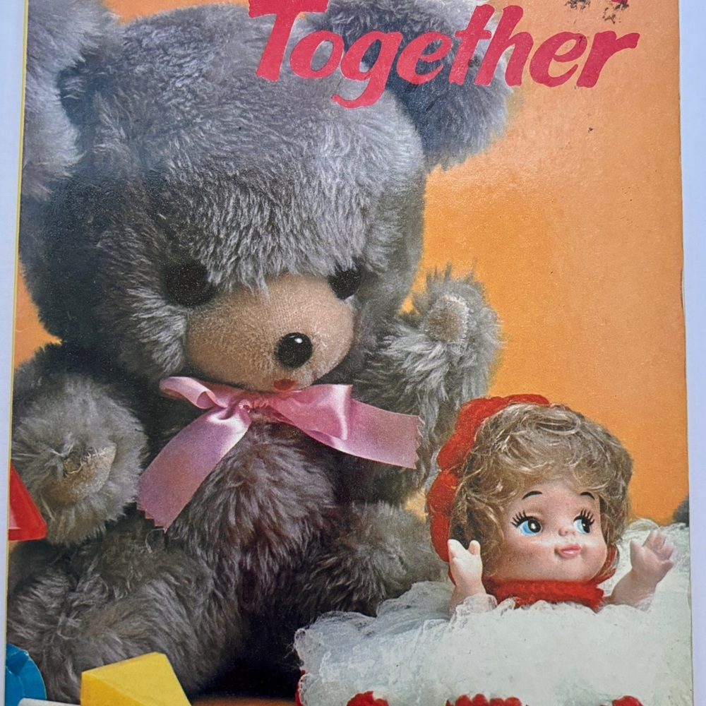 Vintage Children’s Book Let’s Play Together 1970s Illustrated Teddy Bear Doll